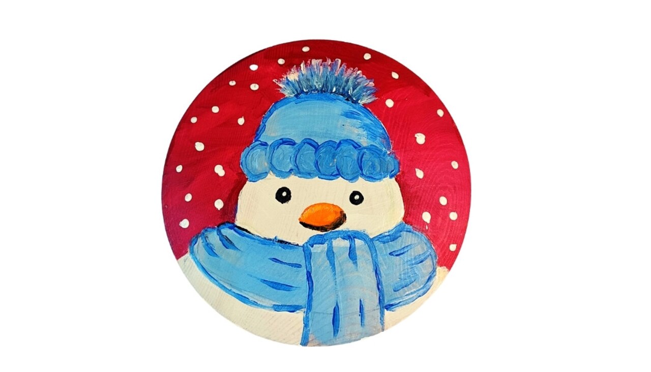 Christmas Paint Kit - The Chilly Snowman Tabletop Trinket Box Painting Kit & Video Lesson, Art Gift Set, DIY Christmas Craft, Beginner Painting, Painting Gift Set